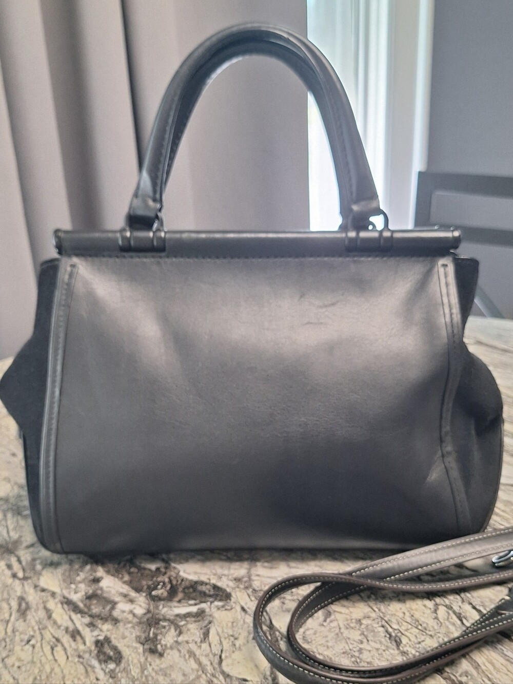 Coach Drifter CarryAll Satchel, Black Leather, EUC - Picture 2 of 10